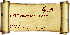 Günsberger Anett névjegykártya